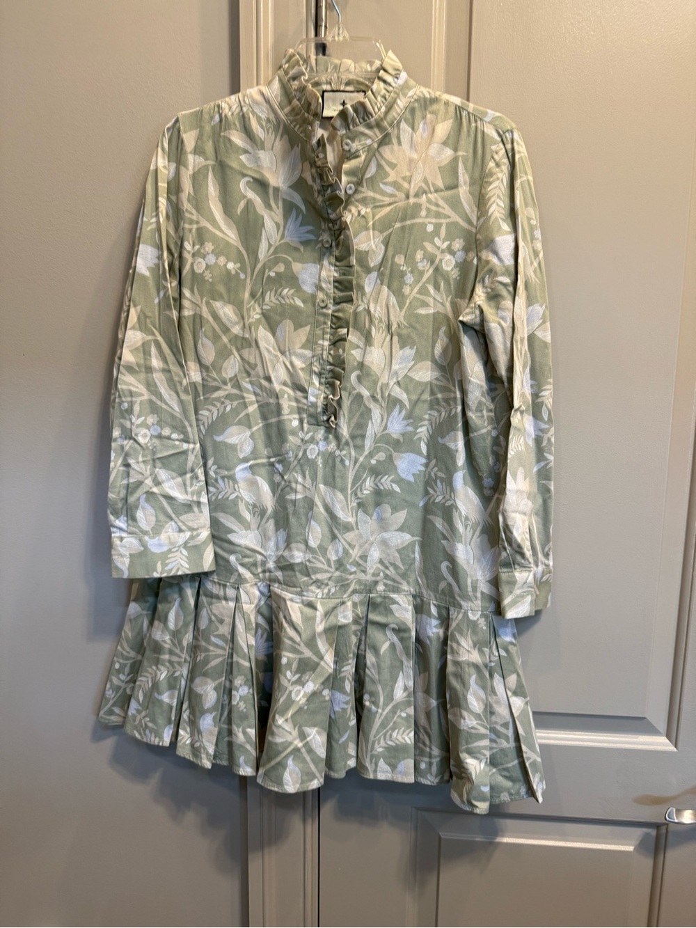Tuckernuck Sage Green Floral Button-Front Dress